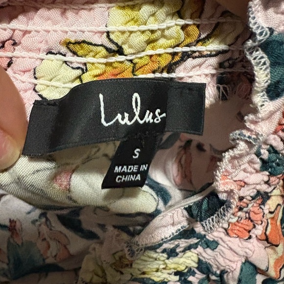 Lulu's Pink and Red Ruffled Off-Shoulder Sundress - Picture 6 of 6